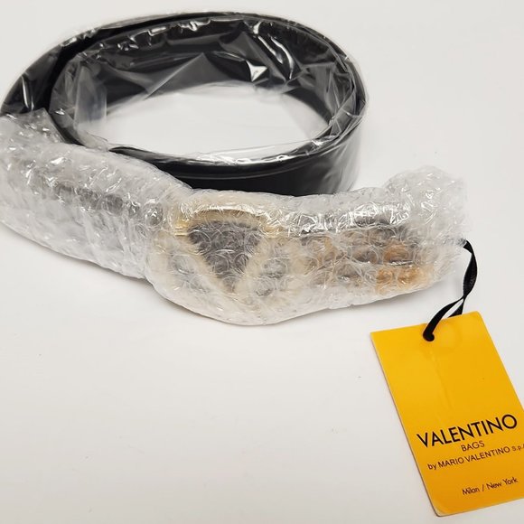 New with tag Authentic Vanentino Leather Giusy Black Leather Belt Size XS - Picture 5 of 7